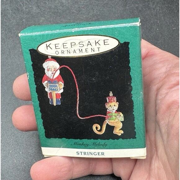 New Hallmark Keepsake Miniature Monkey Melody-Santa & Monkey 1993 -32D - Picture 1 of 5